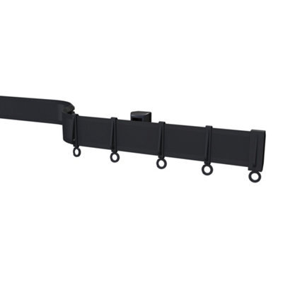 Speedy 3.5M Bendable Curtain Track For Straight & Bay Window Rail Top Or Face Fix - Comes Black