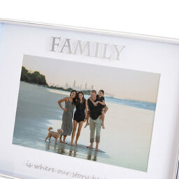 Happy Homewares Contemporary Silver Plated Metal Family 4X6 Picture Frame For Wall Or Table - thumbnail 4
