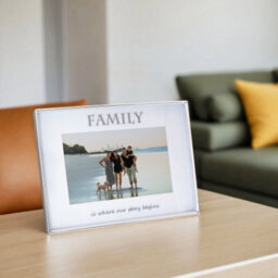 Happy Homewares Contemporary Silver Plated Metal Family 4X6 Picture Frame For Wall Or Table - thumbnail 6