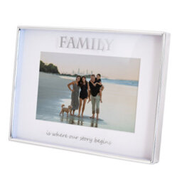 Happy Homewares Contemporary Silver Plated Metal Family 4X6 Picture Frame For Wall Or Table - thumbnail 3
