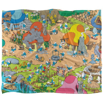 The Smurfs Silky Village Supersoft Blanket Multicoloured (One Size) - image 1