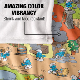 The Smurfs Silky Village Supersoft Blanket Multicoloured (One Size) - thumbnail 4