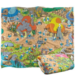 The Smurfs Silky Village Supersoft Blanket Multicoloured (One Size) - thumbnail 2