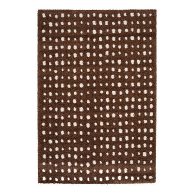 Sweeek - Indoor Rug Brown With Cream Polka Dots 150X80 Cm - Eno - image 1