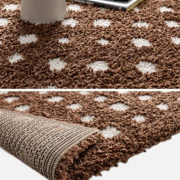 Sweeek - Indoor Rug Brown With Cream Polka Dots 150X80 Cm - Eno - thumbnail 2