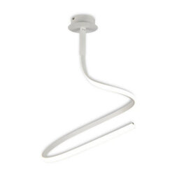Luminosa Lighting Luminosa Nur Blanco Semi Flush Simple Lamp, 30W Led 4000K, 2400Lm, Dimmable, White/frosted Acrylic, 3Yrs Warranty - thumbnail 1