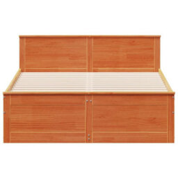 Vidaxl Bed Frame Without Mattress With Headboard Wax Brown 140X200 Cm Solid Wood Pine - thumbnail 4