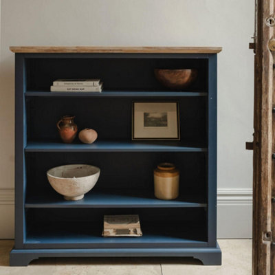 Statement Furniture Florence Navy Blue Bookcase With Adjustable Shelves, Fully Assembled Bookshelf - image 1