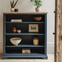 Statement Furniture Florence Navy Blue Bookcase With Adjustable Shelves, Fully Assembled Bookshelf - thumbnail 2