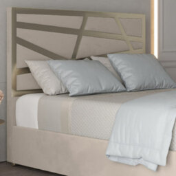 Arabella Upholstered Soft Velvet Metal Cream Bed Frame - thumbnail 2