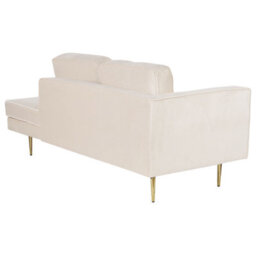 Beliani Left-Hand Chaise Longue Miramas Velvet Beige - thumbnail 7