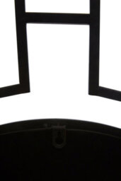 Orsina Black Round Wall Mirror, Geometric Metal Frame With Inky Black Finish, Traveller Fusion Statement Wall Décor - thumbnail 4