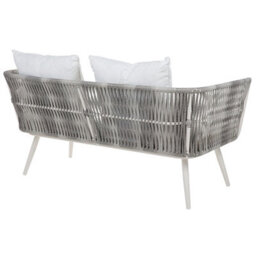 Beliani Garden Lounge Set With Table 4 Seater Ragusa Pe Rattan Off-White - thumbnail 5