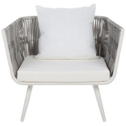 Beliani Garden Lounge Set With Table 4 Seater Ragusa Pe Rattan Off-White - thumbnail 9