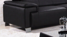 Genuine Leather Black 3 Seater Sofa - thumbnail 3
