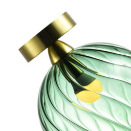 Happy Homewares Designer Chic Ceiling Light With Brushed Gold Base And Emerald Green Glass Shade - thumbnail 3