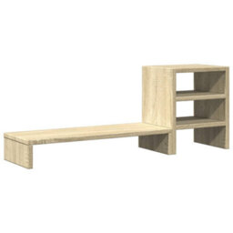 Walplus Monitor Stand With Desk Organiser Sonoma Oak Engineered Wood - thumbnail 6