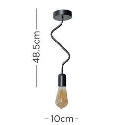 Valuelights Tralles Industrial Black Ceiling Light Fitting - Includes 4W Led Filament Bulb 2700K Warm White - thumbnail 5