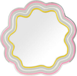 Deenz Attractive Bright Neon Lighted Pop Multicolours Wavy Flower Finish Silhouette Mirror Usb-Powered Yellow - Pink 45X44X1.9 Cm - thumbnail 2