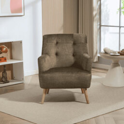 Home Source Arta Fabric Green Olive Upholstered Accent Occasional Armchair - thumbnail 2