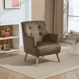 Home Source Arta Fabric Green Olive Upholstered Accent Occasional Armchair