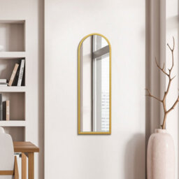 "Mirroroutlet Arcus - Gold Metal Framed Arched Wall Mirror 47"" X 16"" (120Cm X 40Cm)"
