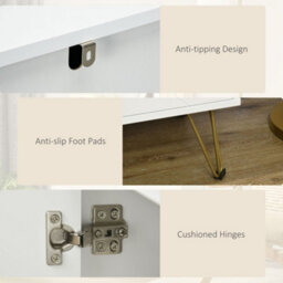 Wyld Haus Vifiva White Slim Sideboard With Gold Hairpin Legs, 2 Doors, 800mm W - thumbnail 7