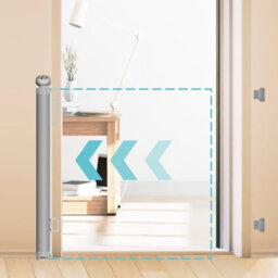 Start and Drive S&d, Retractable Baby Gate 87Cm X 130 Cm Stair Safety Gate Roll For Babies And Pets, Dogs, Extendable Barrier Gates (Black) - thumbnail 7