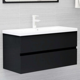 Vidaxl Sink Cabinet Black 90X38.5X45 Cm Engineered Wood - thumbnail 1