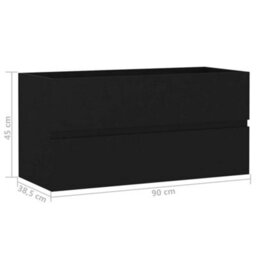 Vidaxl Sink Cabinet Black 90X38.5X45 Cm Engineered Wood - thumbnail 7
