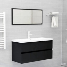 Vidaxl Sink Cabinet Black 90X38.5X45 Cm Engineered Wood - thumbnail 3