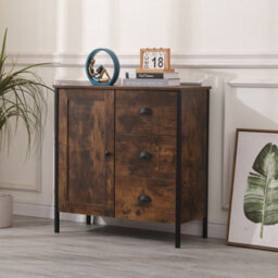 Furniturehmd Wooden Storage Cabinet,sideboard With 1 Door 3 Drawer,industrial Style Cupboard For Dining Room,living Room, Kitchen - thumbnail 2