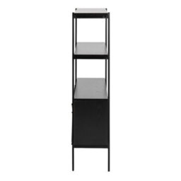 Wyld Haus Cambridge Industrial Black Mesh Bookcase 2 Shelves 2 Sliding Doors - thumbnail 4