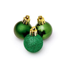 Premier Decorations Limited 24 Mini Green Christmas Tree Baubles Hanging Tree Ornament Glitter Gloss Mat 3Cm - thumbnail 3