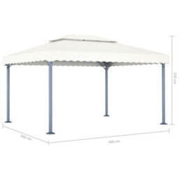 Berkfield Classic Gazebo 400X300 Cm Cream Aluminium - thumbnail 5
