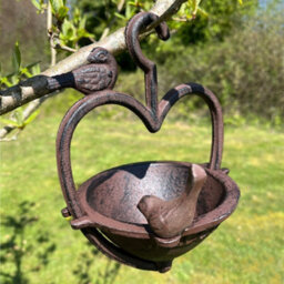 Selections Vintage Hanging Bird Seed Feeder Cast Iron Heart Shape (Set Of 2) - thumbnail 4