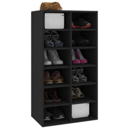 Berkfield Durable Shoe Rack Black 54X34X100.5 Cm Engineered Wood - thumbnail 3