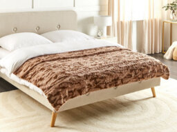 Beliani Blanket Bakira Faux Fur 150 X 200 Cm Brown - thumbnail 2