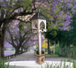 Buttercup Farm Alderton Large Bird Table With Planter, Slate Roof - L65 X W65 X H215 Cm - thumbnail 4