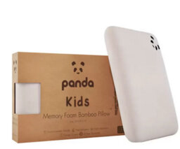 Xample Panda Kids Memory Foam Bamboo Pillow For Children 4+ Years - Orthopaedic Support, Hypoallergenic, Washable Bamboo Cover