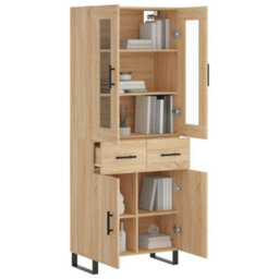 Berkfield Elegant Highboard Sonoma Oak 69.5X34X180 Cm Engineered Wood - thumbnail 3