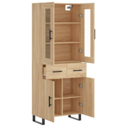 Berkfield Elegant Highboard Sonoma Oak 69.5X34X180 Cm Engineered Wood - thumbnail 4