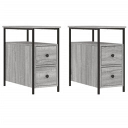 Berkfield Bedside Cabinets 2 Pcs Grey Sonoma 30X60X60 Cm Engineered Wood - thumbnail 2