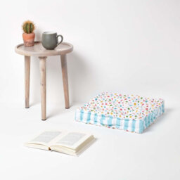 Homescapes Cotton Multi Coloured Stars Floor Cushion, 40 X 40 Cm - thumbnail 2