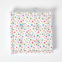 Homescapes Cotton Multi Coloured Stars Floor Cushion, 40 X 40 Cm - thumbnail 3