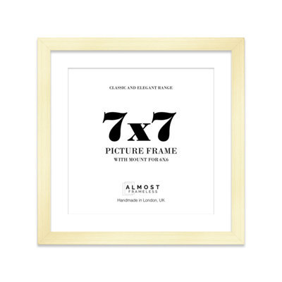 "7X7"" Gold Picture Frame - 7X7"" Square Frame With 6X6"" Mount For 7X7""/6X6"" Pictures Art Deco Style Room Decor, 1 Pack" - image 1