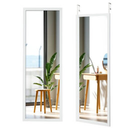 Costway 120 X 37Cm Full Length Mirror Over The Door Wall Mirror W/ Hanging Hooks - thumbnail 1