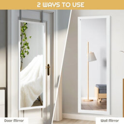 Costway 120 X 37Cm Full Length Mirror Over The Door Wall Mirror W/ Hanging Hooks - thumbnail 3
