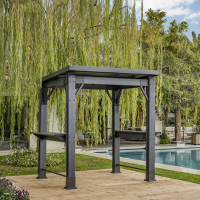 Keter Outdoor Garden Grill Brown Steel Bbq Shelter 2.38M(H) 2.47M(W) - image 1