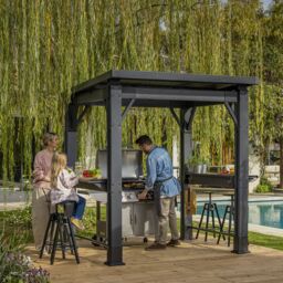 Keter Outdoor Garden Grill Brown Steel Bbq Shelter 2.38M(H) 2.47M(W) - thumbnail 3